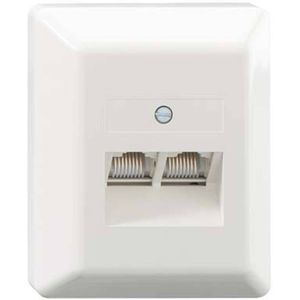 Rutenbeck UAE 2x8 (8) Ap rw - Wanddose - CAT 3 - RJ-45 X 2 - Pure White, RAL 9010