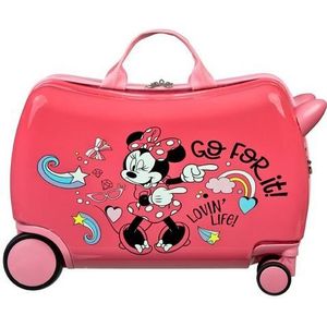 Minnie Mouse Rolkoffer met Zitgedeelte: Minnie Mouse Trolley met een zitgedeelte.