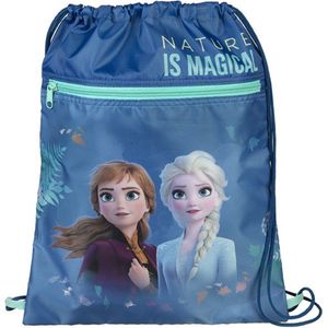 Undercover Frozen 2 Gymtas met Elsa & Anna, schoenenzak voor meisjes, om aan te trekken, met veiligheidssluiting en ritssluiting, voorvak, 32 x 41 cm, blauw