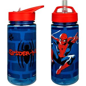 Scooli Drinkfles Spiderman 500 Ml Rood/Blauw