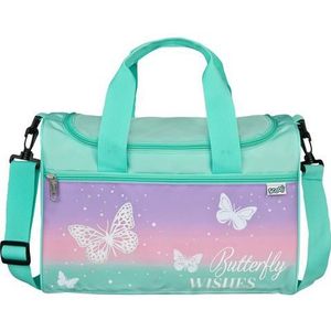 Scooli - Butterfly Wishes sporttas voor kinderen - ruim hoofdvak - verstelbare schouderriem - vlinderdesign - robuust, lila, Einheitsgröße