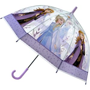 Undercover - Paraplu - Paars/Transparant - Kinderparaplu met Frozen Afbeeldingen