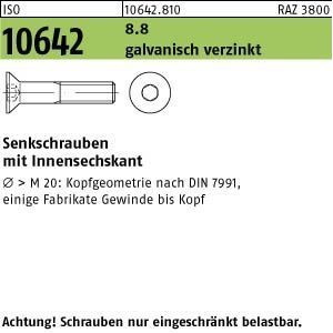 Gfd - Inbussleutel M10x25 DIN7991 klasse 8,8 verzinkt/wit