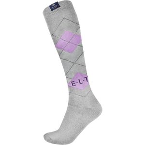 ELT paardrijsokken Check 39-42 zwart/wit geruit