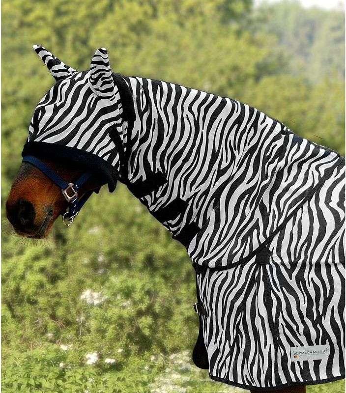 Waldhausen Fliegenhalsdecke Zebra schwarz/weiß