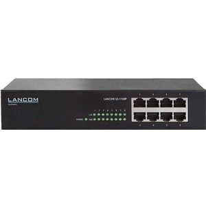 Lancom Systems GS-1108P Unmanaged 8-poorts Gigabit Ethernet Switch (8 Havens), Netwerkschakelaar, Zwart