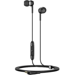 Sennheiser CX 80S oortelefoon met geïntegreerde slimme afstandsbediening met één knop — zwart