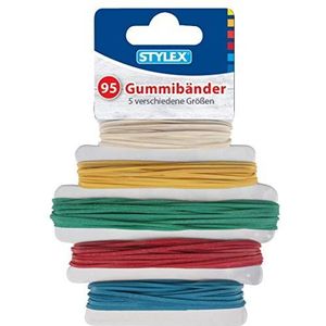 Stylex 31321-3 - Rubberbandset met 3x 95 stuks in 5 verschillende kleuren met diameters 90 mm, 120 mm, 130 mm, 150 mm en 180 mm