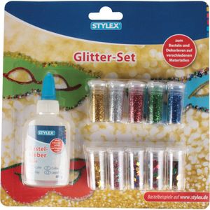 Stylex - Glitterset - 11 Kleuren - Handige Kaart