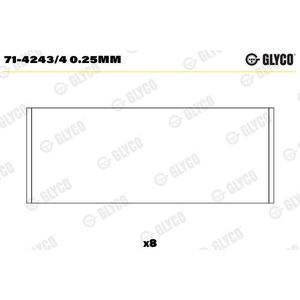 Drijfstanglager GLYCO 71-4243/4 0.25MM