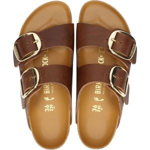 Slipper Birkenstock Women Arizona Big Buckle Oiled Leather Cognac Narrow