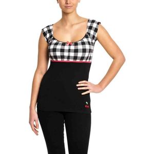 Pussy Deluxe Evie Plaid Dames T-shirt - zwart/wit - S