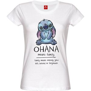 Lilo & Stitch - Ohana Means Family - T-shirt - Wit