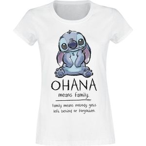 Lilo & Stitch - Ohana Means Family - T-shirt - Wit