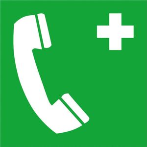 SafetyMarking Fluchtwegschild Alu B200xH200 mm Notruftelefon langnachleuchtend