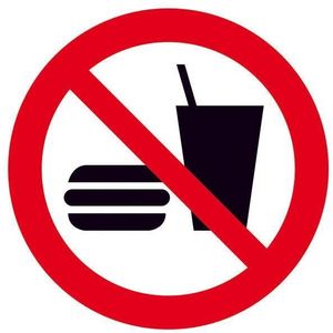 SafetyMarking® Verbotsaufkleber Essen und Trinken verboten 20 cm