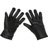 MFH Army leren handschoenen - gevoerd - zwart - MAAT XL