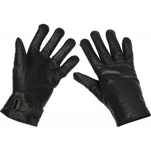 MFH Army leren handschoenen - gevoerd - zwart - MAAT XXL