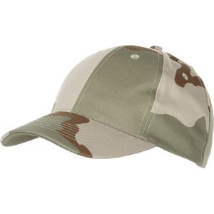 MFH - US Army cap - legerpet met klep - in grootte verstelbaar - 3 kleuren desert camouflage