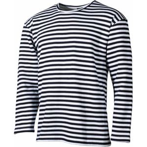 MFH - Telnjasjka - Marine Shirt - Wit met Blauw - Lange Mouw - Winteruitvoering