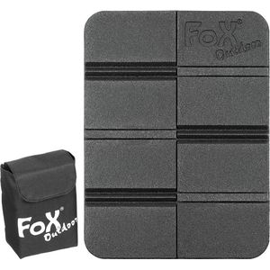 MFH Fox Outdoor - Thermisch zitkussen - Opvouwbaar - met Molle etui - zwart