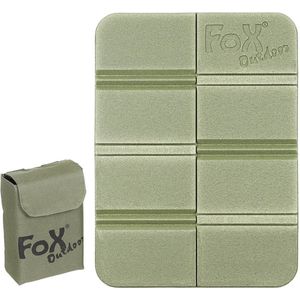 MFH Fox Outdoor - Thermisch zitkussen - Opvouwbaar - met Molle etui - OD legergroen