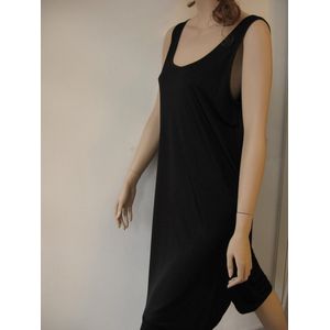 Onderjurk - Zwart - 90CM - Antistatische Viscose met Brede Bandjes