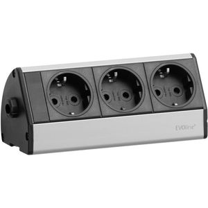 EVOline 93000393 Steckdosenleiste Schwarz, Silber Schutzkontakt 1 St.