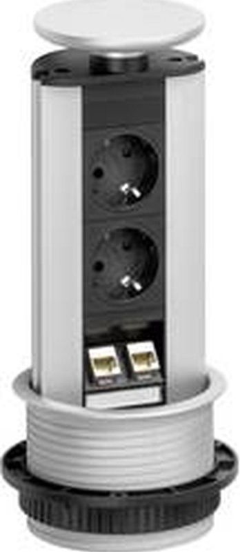 EVOline - 93100314 - Stekkerdoostoren - Zwart - Zilver - 2-voudig