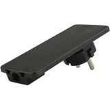 Evoline Plug platte stekker - met randaarde - Zwart