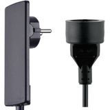 Evoline - Platte Stekker - Zwart - 1x230V NL/DE