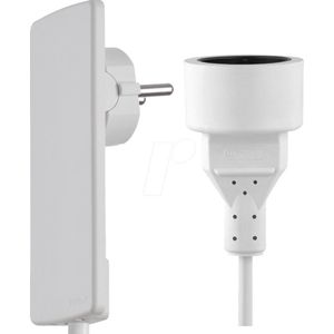 Evoline - Platte Stroomstekker - Wit - 1.5 Meter Kabel
