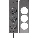 EVOline 151000156100 Stekkerdoos 3-voudig Zwart Randaarde stekker 1 stuk(s)