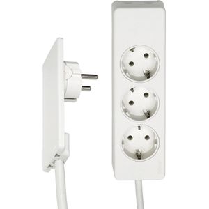 Evoline Plug  platte stekker met stekkerdoos - Wit