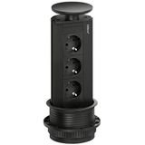 EVOline Port - Stekkerdoos - Zwart - Aluminium/Kunststof - 3 Schuko-stekkers