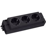 Evoline - Stekkerdoos - Zwart - 3x Contactdoos