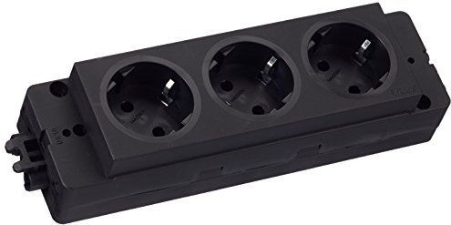 Evoline - Stekkerdoos - Zwart - 3x Contactdoos