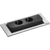 EVOline - 106380 - Inbouwstekkerdoos - RVS - 2-voudig - Randaarde