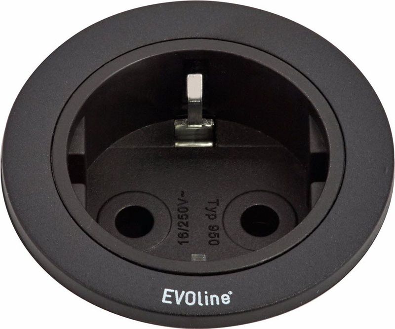 EVOline 159280000900 Inbouwstekkerdoos 1-voudig Zwart 1 stuk(s)