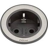EVOline - One Stopcontact - Zwart - Roestvrij Staal - 3 m Netsnoer