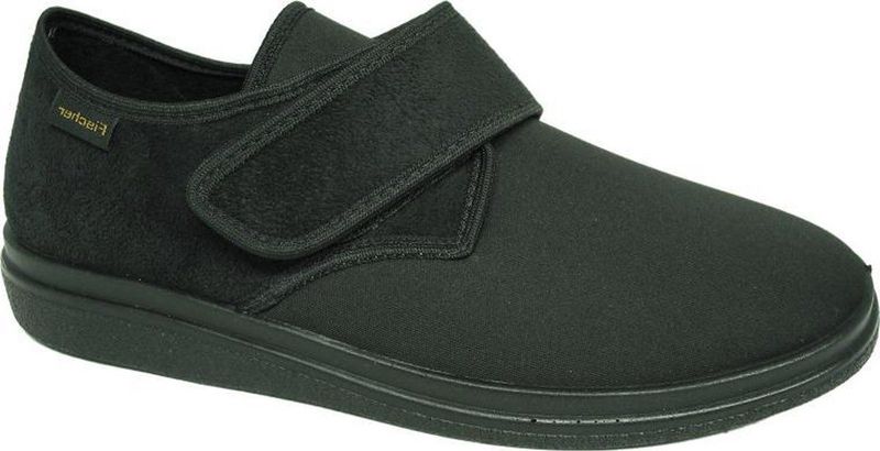 Fischer - Comfortabele Platte Pantoffels - Zwart - Uniseks - Gezondheidsslippers