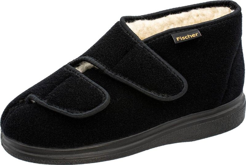 Fischer Comfortabele neopreen uniseks platte pantoffels voor volwassenen, Zwart Zwart Zwart 222, 46 EU