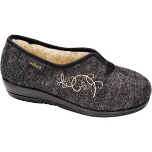 Fischer - Dames - Pantoffels - Donkergrijs - Vilt