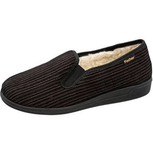 Fischer - Pantoffels - Donkerbruin - Ribfluweel - Antislipzool
