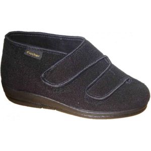 Fischer - Verbandpantoffels - Zwart - Velours - 2 Klittenband Sluitingen