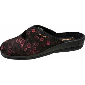 Fischer - Dames Pantoffels - Bordeaux - Katoen-Textiel - Antislip Onderzool