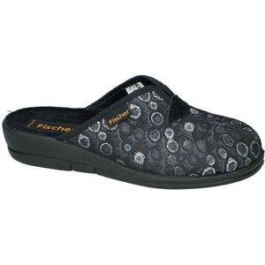 Fischer - Pantoffels - Grijs/blauw - Zeer Breed - Polyurethaan Loopzool