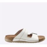 Gezondheidsslippers - Wit - Imitatieleer - Klittenbandsluiting