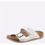 Gezondheidsslippers - Wit - Imitatieleer - Klittenbandsluiting