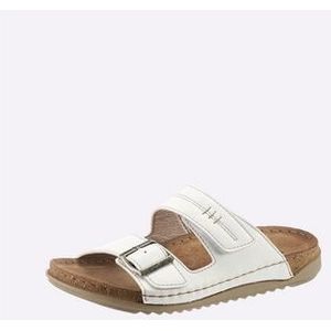 Gezondheidsslippers - Wit - Imitatieleer - Klittenbandsluiting